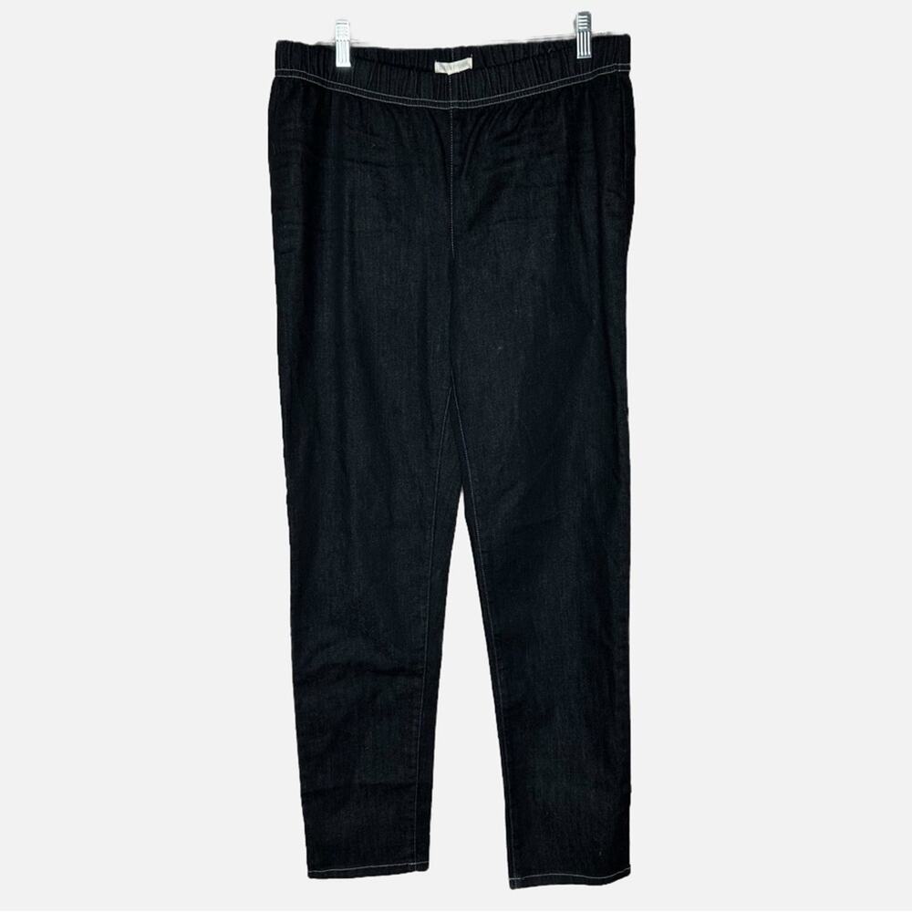 Eileen Fisher Elastic Waist Slim Jeans - VINTAGE BLACK
